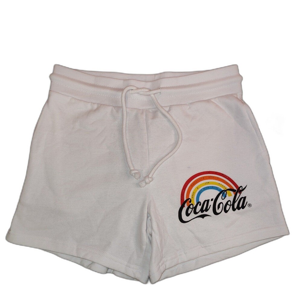 Women's Coca-Cola Rainbow Graphic Shorts White XS